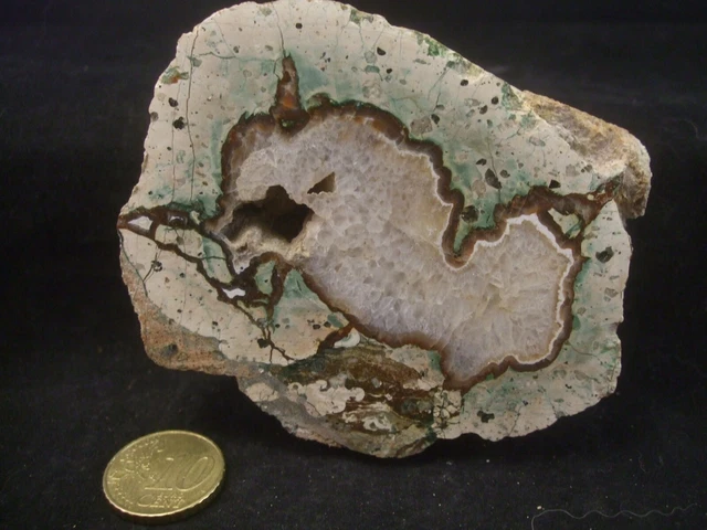 Quarz Achat Porphyr- Geode Thüringen/Nesselhof 242 Gr. Schneekopfkugel-Geoden