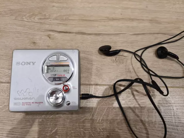 Sony MZ-R410 MD Walkman Reproductor de MiniDisco Portátil Grabadora - Probado y funcionando