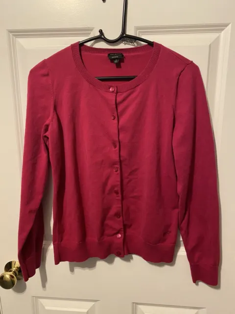 Talbots Cardigan Sweater Women's Pink/Fuscia Color Button Cotton Casual Work