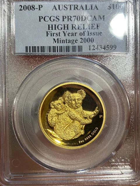 2008-P $100 Gold Australian Koala High Relief PR/70 DCAM