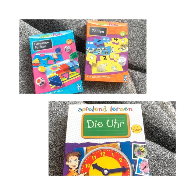 3 Lernspiele: Formen und Farben, Zählen und von Innovakids „Die Uhr“