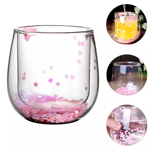 Vasos de vidrio confeti japonés de 300 ml taza de agua albañil