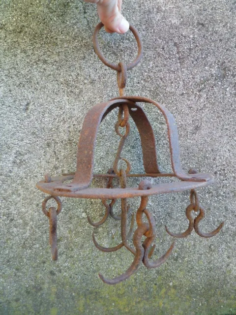 Antique 19Th Century Wrought Iron Hand Forged Water Well Hooks 2