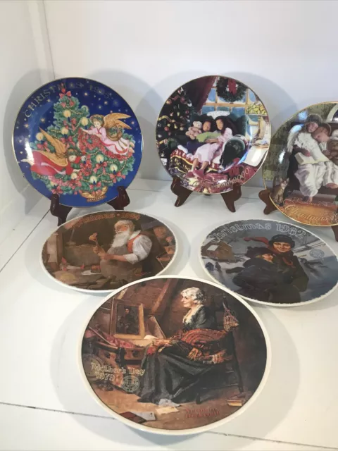 Collector Christmas & Mothers Day Plates -Lot 6- Norman Rockwell/Avon/ Wimmer