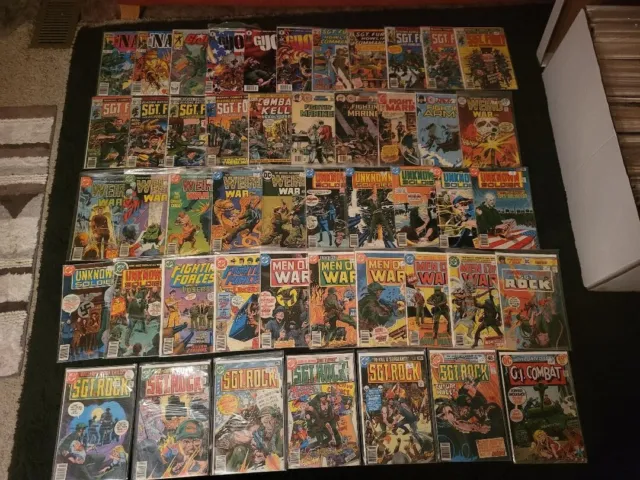 Men of War Combat Military DC Marvel (49) Comic Book Lot Sgt Fury Rock Nam WWII