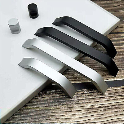 Cabinet Wardrobe Drawer Handle Widened Solid Aluminum Alloy Handles Silver/Black