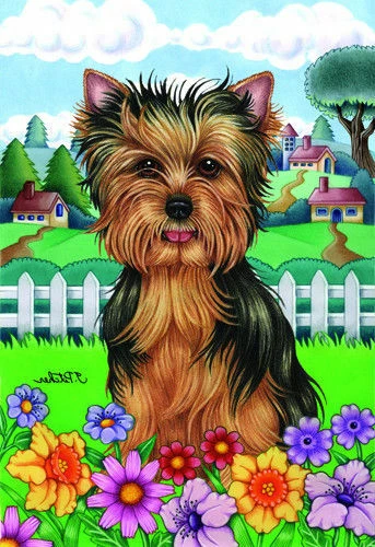 Spring House Flag - Yorkshire Terrier Yorkie Puppy 73108