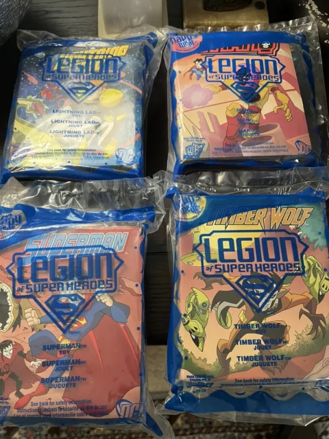 DC Comics Legion Super Heroes boxes happy meal set of 8 (1-8) new and sealed