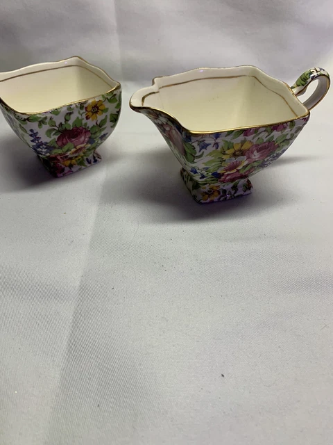 Vintage Royal Winton Summertime Sugar and Creamer set