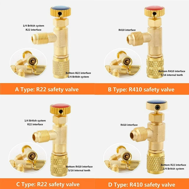 R22 R410A Air Conditioning Refrigeration Charging Adapter For 1/4 Safety Valve