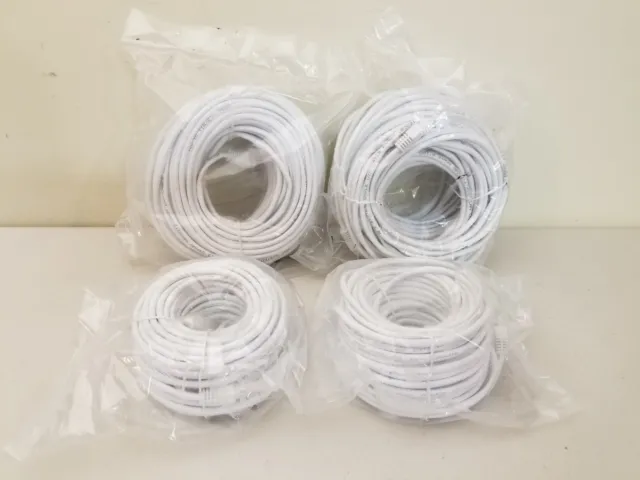RJ45 CAT5 HIGH SPEED ETHERNET CABLE White LOT of (4) Rolls 150' & 100' READ