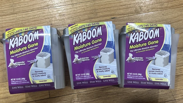 Lot of 3 Kaboom Moisture Gone Moisture Absorber Lavender 12 oz