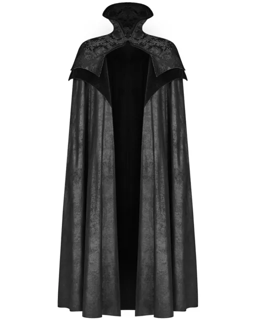 Mantello gotico Punk Rave da uomo lungo nero pelle PU broccato vampiro steampunk Mantello gotico Punk Rave da uomo lungo nero pelle PU broccato vampiro steampunk