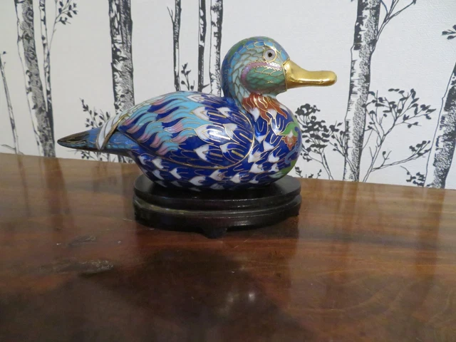 Canard à Bascule Sur Socle En Bois - Peluche Adaptée Pour Les Petits - Occasion