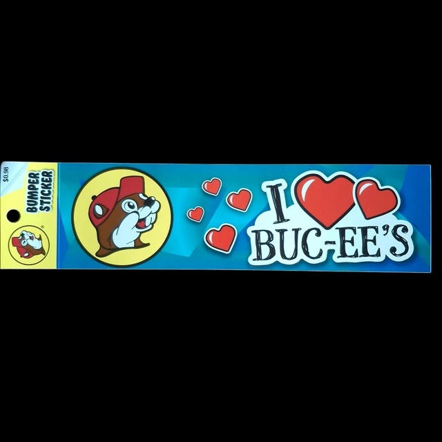 BUC-EE'S BUMPER STICKER I Love Buc-ee's Beaver Decal 12
