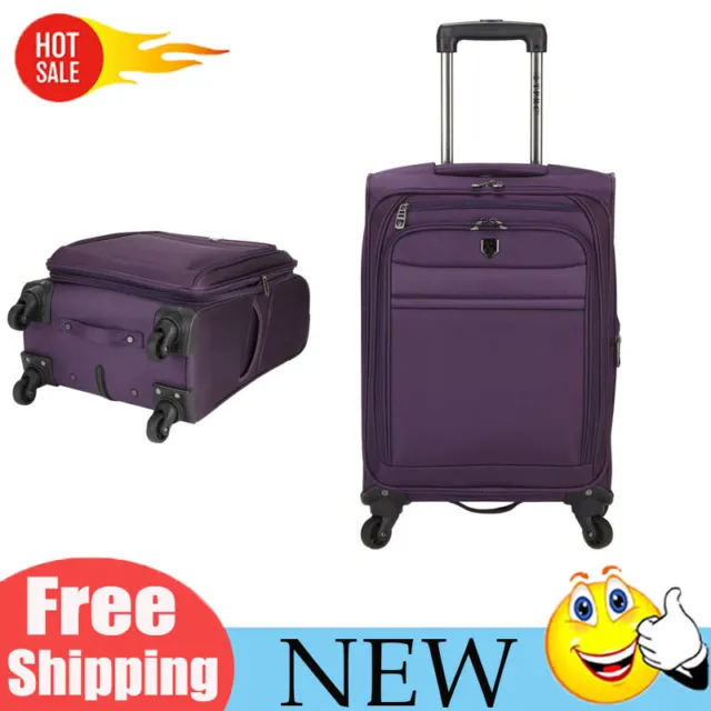 20" Expandable Carry-on 4 Wheel Spinner Luggage Softside Upright Travel Rolling
