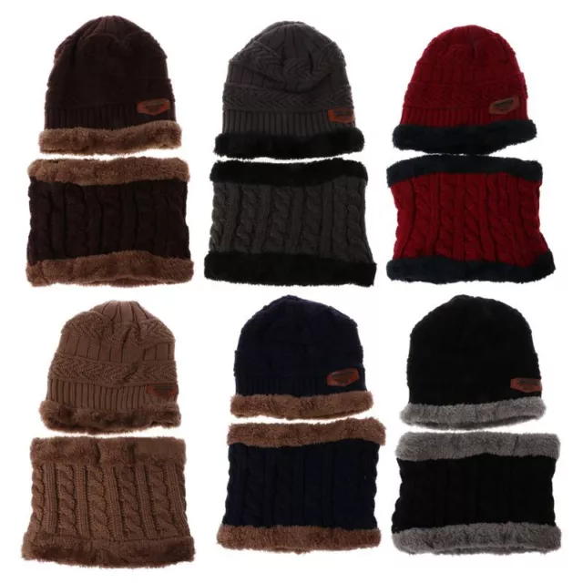 2Pcs Kids Baby Girls Boys Warm Winter Balaclava Beanies Knitted Hat Scarf Caps