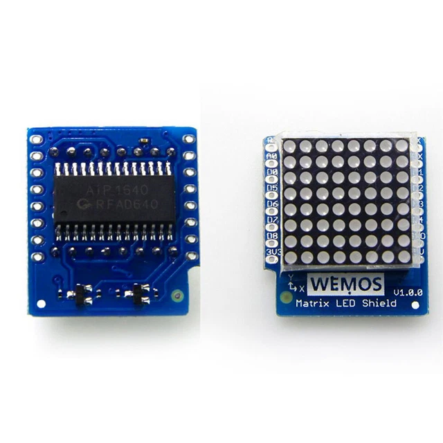 LED MATRIX SHIELD V1.0.0 per Wemos D1 Mini ESP8266 Arduino EUR 2,81 ...