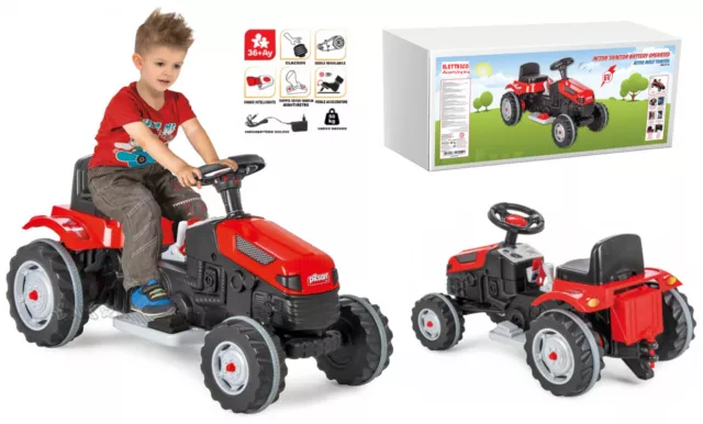 Tracteur Électrique Pour Enfants Tracteur Rouge Grande Avec Siège Réglable