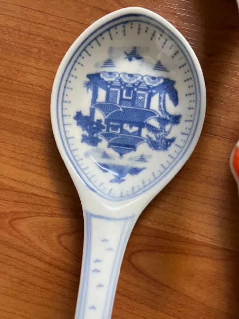 5 PC CHINESE Porcelain Serving Soup Spoons $68.53 - PicClick
