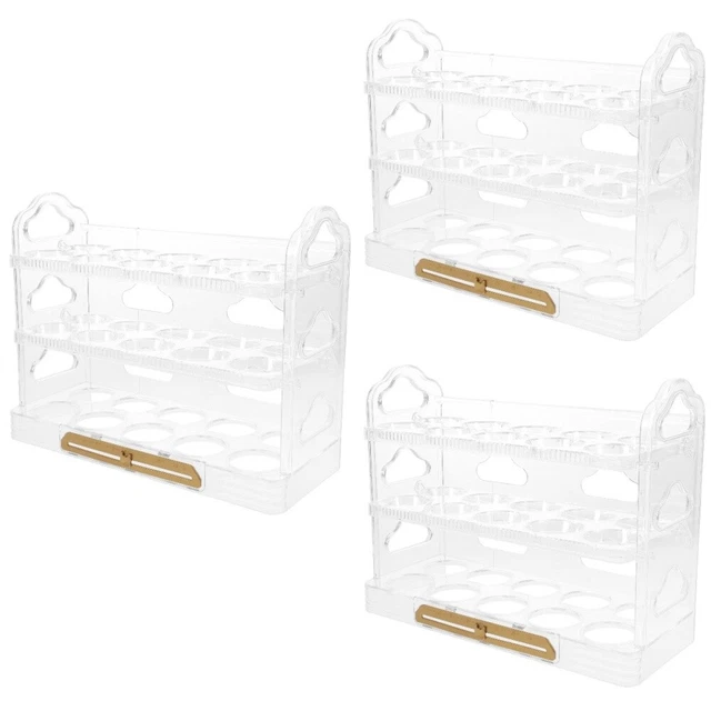 Contenedor de huevos de 3 capas soporte de huevos bandeja de huevos estante de almacenamiento de huevos para refrigerador