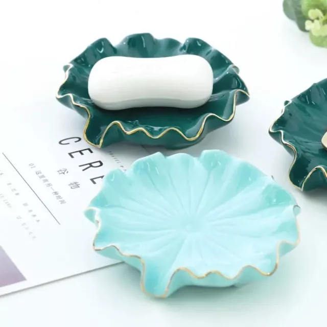 Lotus Leaf Shape Lotus Leaf   Soap Box Soap Drain Holder  Soap Container