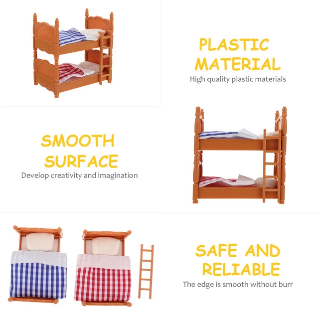 4 PCS VEEMOON Dolls House Cot Beds and Cots Mattress Baby Child £18.68