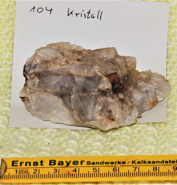 Bergkristall, Monte Rosa, Schweiz, Nr. 104, Teil einer Mineraliensammlung