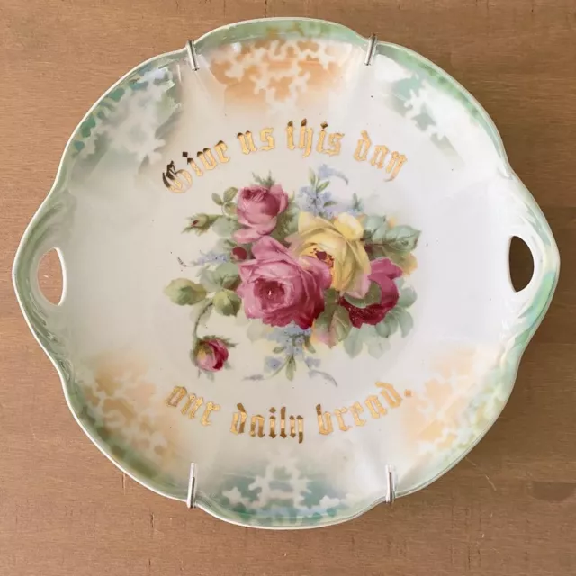 Vintage 1920s "Give us this day our daily bread" Kahla Scalloped Edge Plate