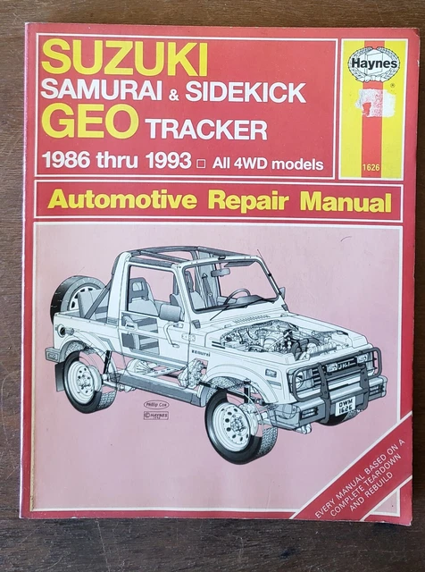 Suzuki Samurai Sidekick Geo Tracker 1986 - 1993 Haynes Shop Repair Manual 1626