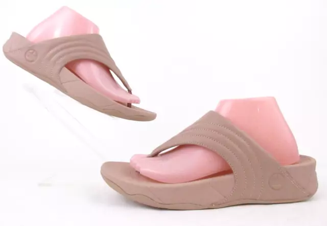 NEW! FitFlop Walkstar Leather Toe-Post Sandals Beige Buff Size 10 $85.00