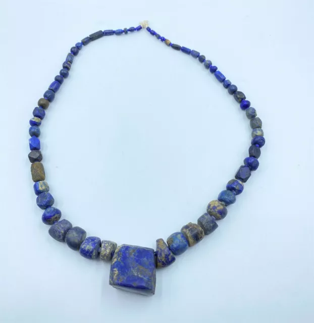 OLD Lapis Beads Necklace Ancient Roman Greek Afghani Jewelry Antiquities