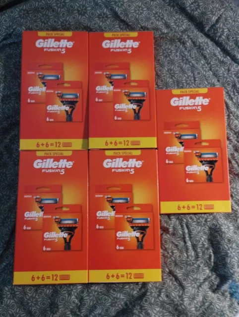 Lot de 60 lames recharges pack rasoir Gillette Fusion 5 originales NEUF