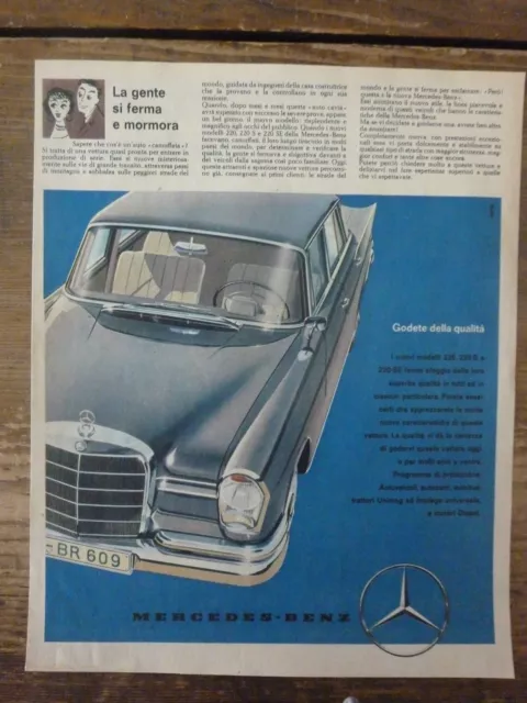 *ADVERTISING PUBBLICITA' WERBUNG   MERCEDES godete della qualita'  -  1959