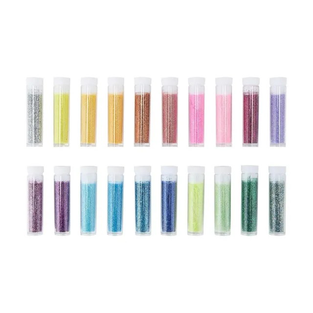 20 x DIY Multi Assorted Colours Glitter Tubes Art Craft Glitters Home Craft Fun