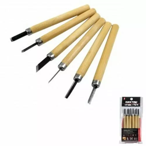 6pc MINI MINIATURE WOOD CHISELS WOOD CARVING TOOLS 135M WITH CASE