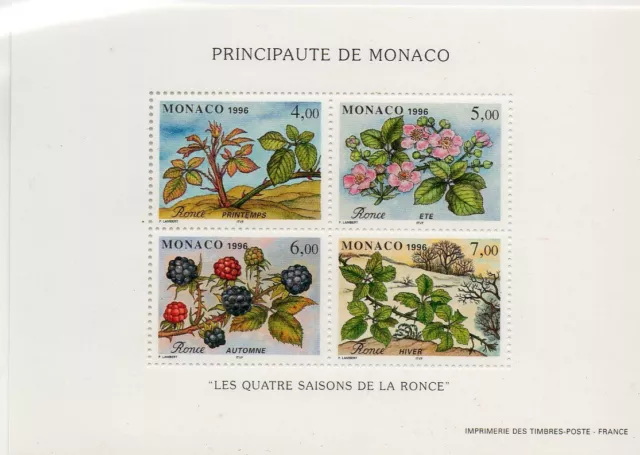 Timbres de Monaco bloc feuillet N° 74  neufs **