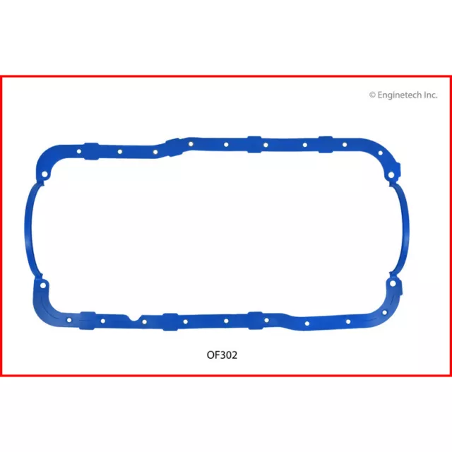 Enginetech Engine Oil Pan Gasket OF302; 1pc Molded Rubber for 86-95 Ford 302 SBF