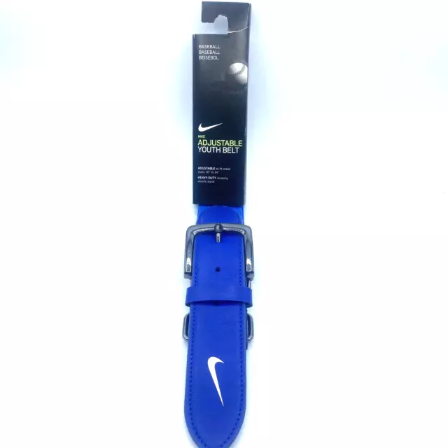 NEW Nike Baseball Logo Belt Youth Unisex Adjustable Blue 20-34" Waist Heavy Duty