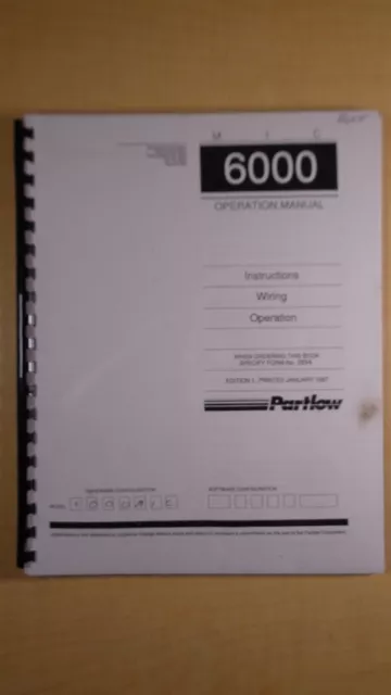 Partlow MIC 6000 Temperature Process Controller Operation Manual 8F B4