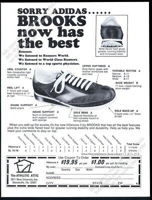 1976 Brooks Villanova II running shoes shoe photo vintage print ad