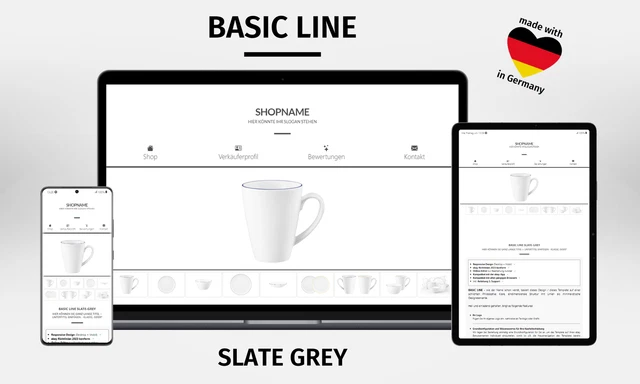 EBAYVORLAGE Template Responsive Auktionsvorlage BASIC LINE SLATE GREY