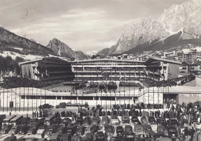 Cortina Stadio olimpico del ghiaccio cartolina Belluno