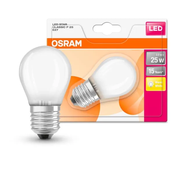 Osram LED Filament Leuchtmittel Tropfen 2,5W = 25W E27 matt 250lm warmweiß 2700K