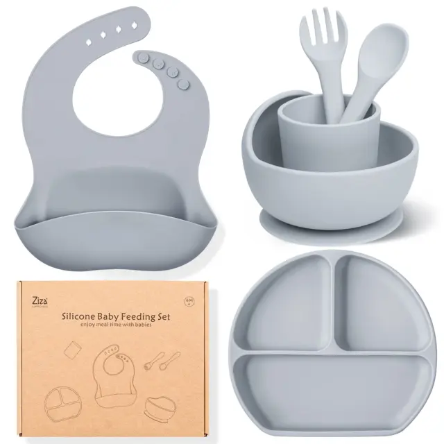 Silicone Baby Feeding Set - 6 Pack Baby Led Weaning Supplies for Infant & Toddle