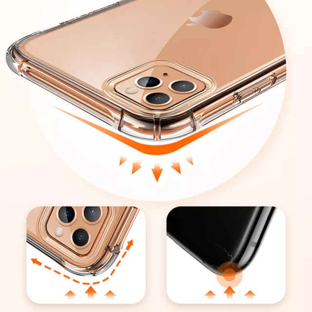 DURCHSICHTIGE Hülle für iPhone 11 Pro Max Abdeckung Stoßfest Silikon Gel Ultra Slim Luxus 3