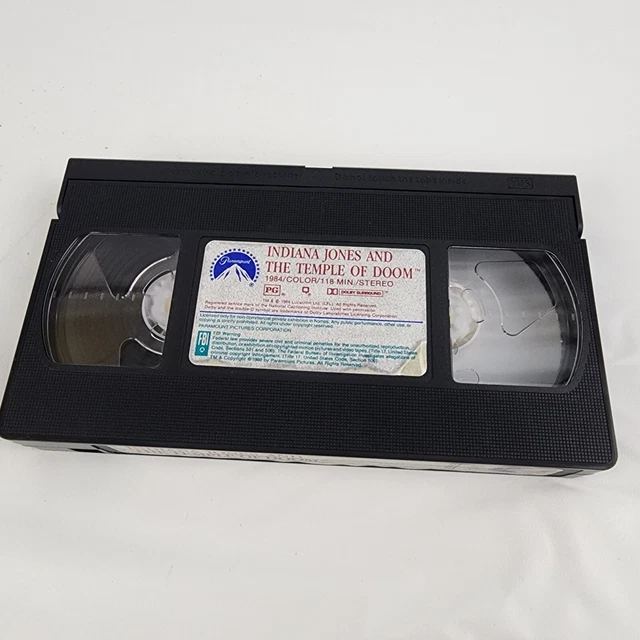 INDIANA JONES AND the Temple of Doom (VHS, 1989) £4.49 - PicClick UK