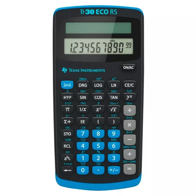 Texas Instruments TI 30 ECO RS Taschenrechner 10-stellige Display, solarbetrieb