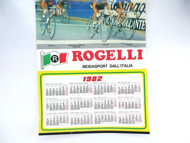 Rogelli Poster 1982 Calendar Hinault Saronni Maertens Colnago Gitane 19"x27.5" 3