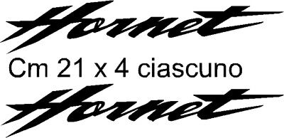 2 adesivi honda hornet scritta moto racing bike sticker decal vinile nero lucido